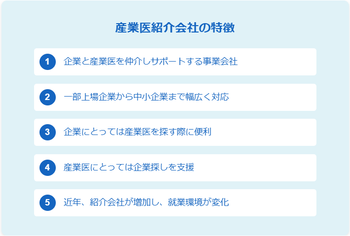 産業医紹介会社の特徴