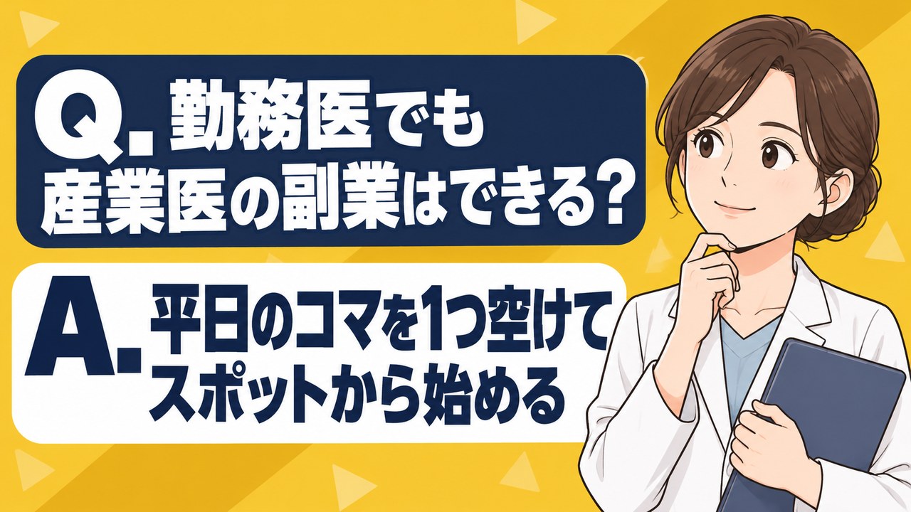勤務医でも産業医の副業はできる？平日のコマを1つ空けて、スポットから始める