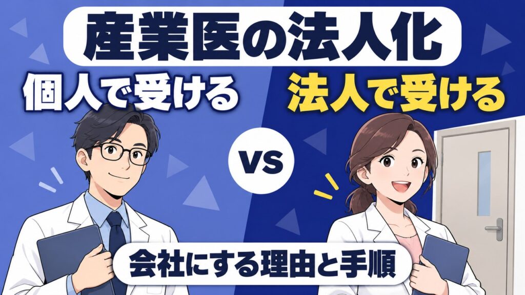 産業医の仕事を個人で受けるか法人で受けるか。産業医事務所を会社にする理由と手順