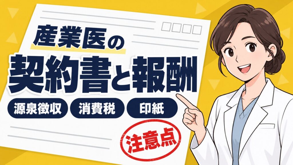 産業医の契約書と報酬の注意点 源泉徴収・消費税・印紙