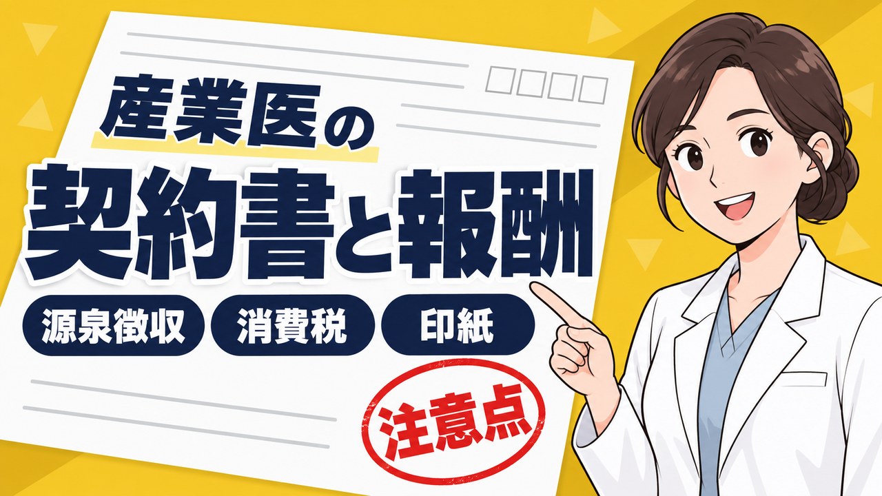 産業医の契約書と報酬の注意点 源泉徴収・消費税・印紙