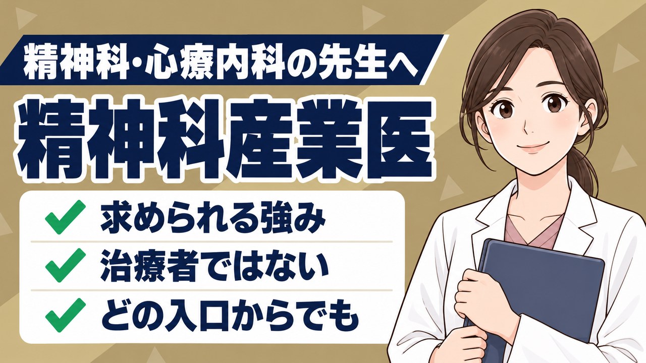 精神科産業医の実際。求められる強み、治療者ではないこと、どの入口からでも始められること